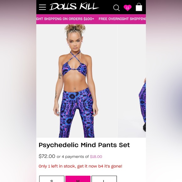 SOLD on Depop - Dolls Kill Psychedelic Mind Pants Set - Picture 6 of 7